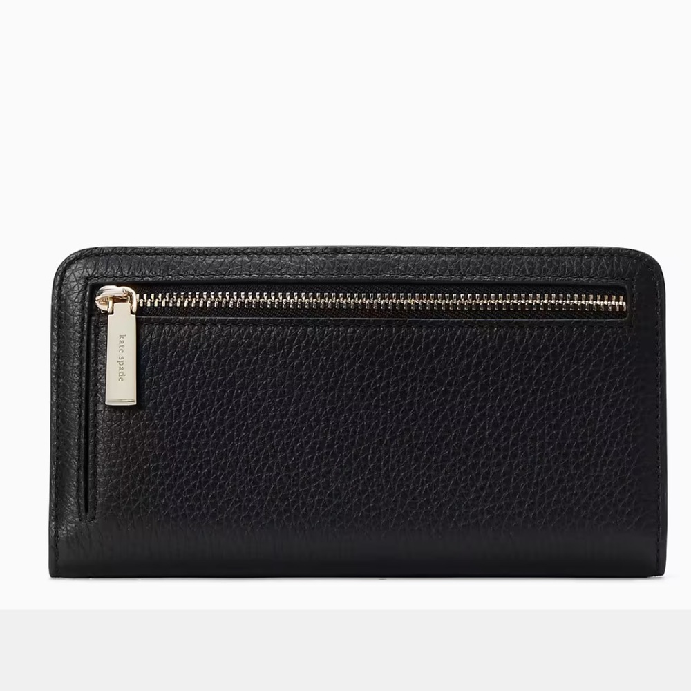 Kate Spade Dumpling Large Slim Bifold Wallet 
COLOR: Black - Picture 4 of 16